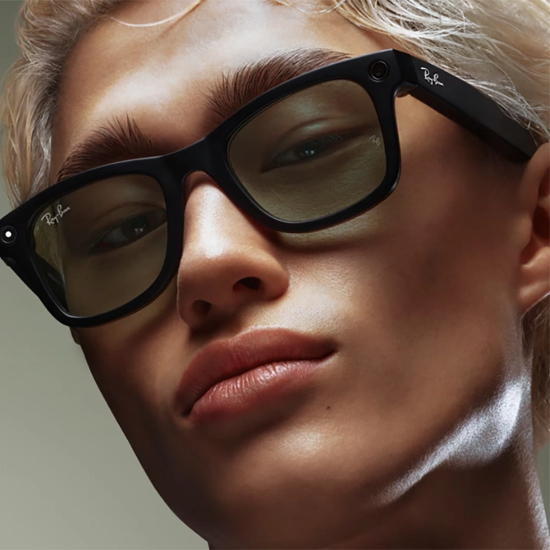 Ray-Ban Meta Wayfarer RW4006 with G15 Green lens and Shiny Black Frame